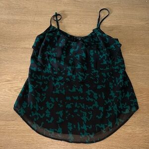 Guess black and green chiffon camisole